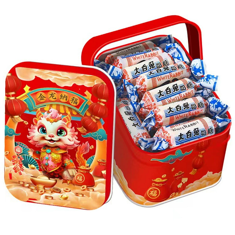上海大白兔奶糖卡通小铁听20粒原味