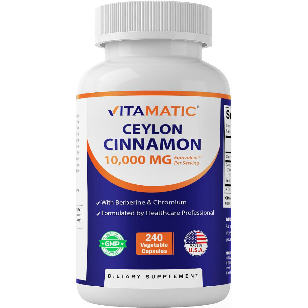 Ceylon Cinnamon 10000mg – 240 Vegetable Capsules 1 each