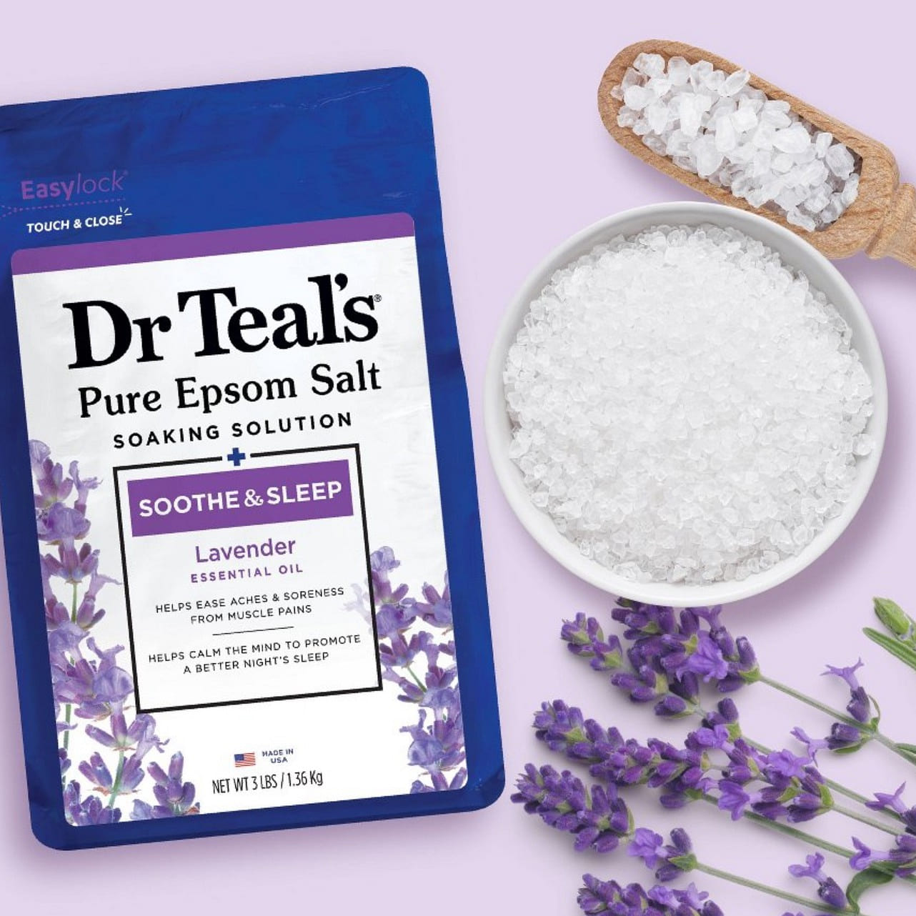 DR TEAL’S PURE EPSOM SALT LAVENDER 3 lb