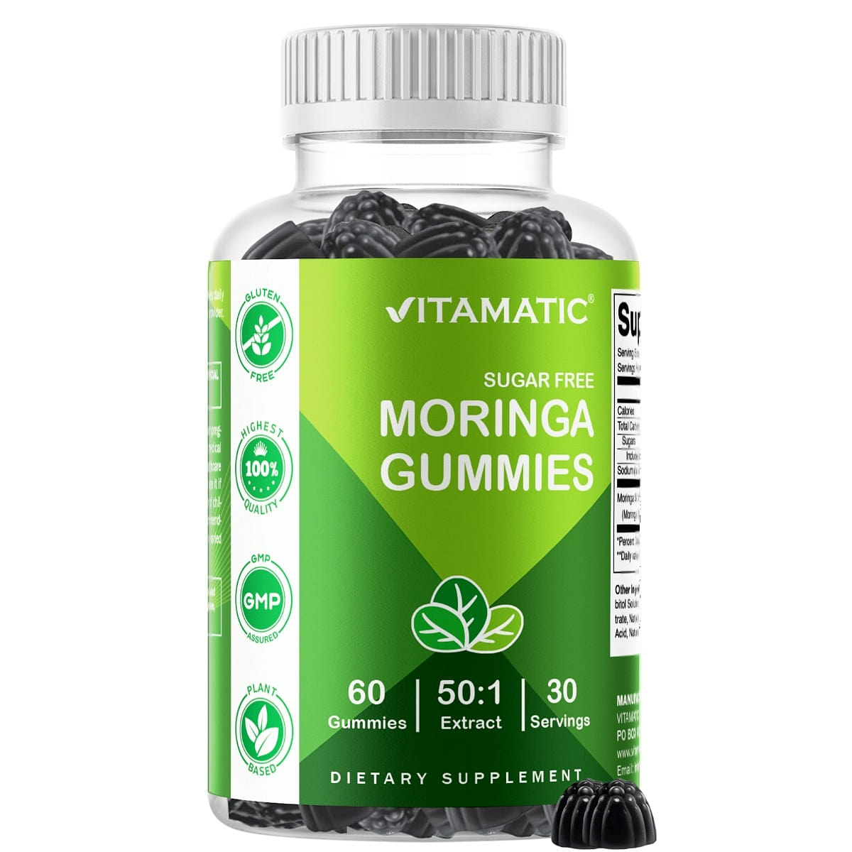 Moringa 100mg (50:1 Extract), 60 Gummies 1 each