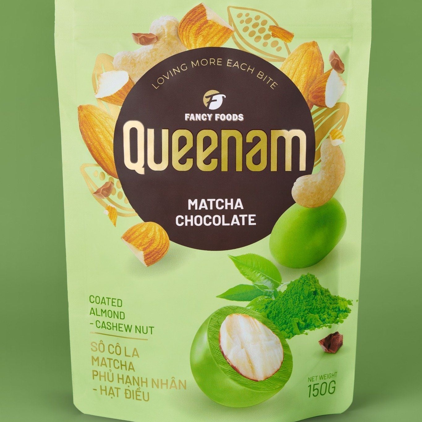 MATCHA CHOCOLATE COATED ALMOND CASHEW NUT 2.65 oz