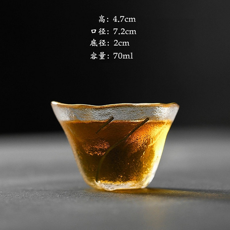 Japanese-style gold-painted snowflake glass cup 2 each