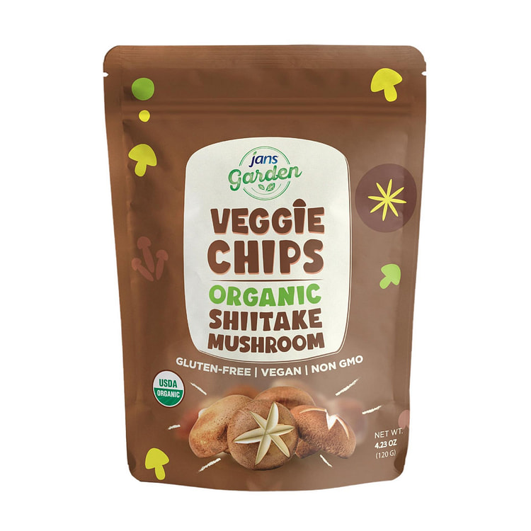 Jans - Chips nấm đông cô Garden, 122g, Hộp 1 gói 4.3 oz