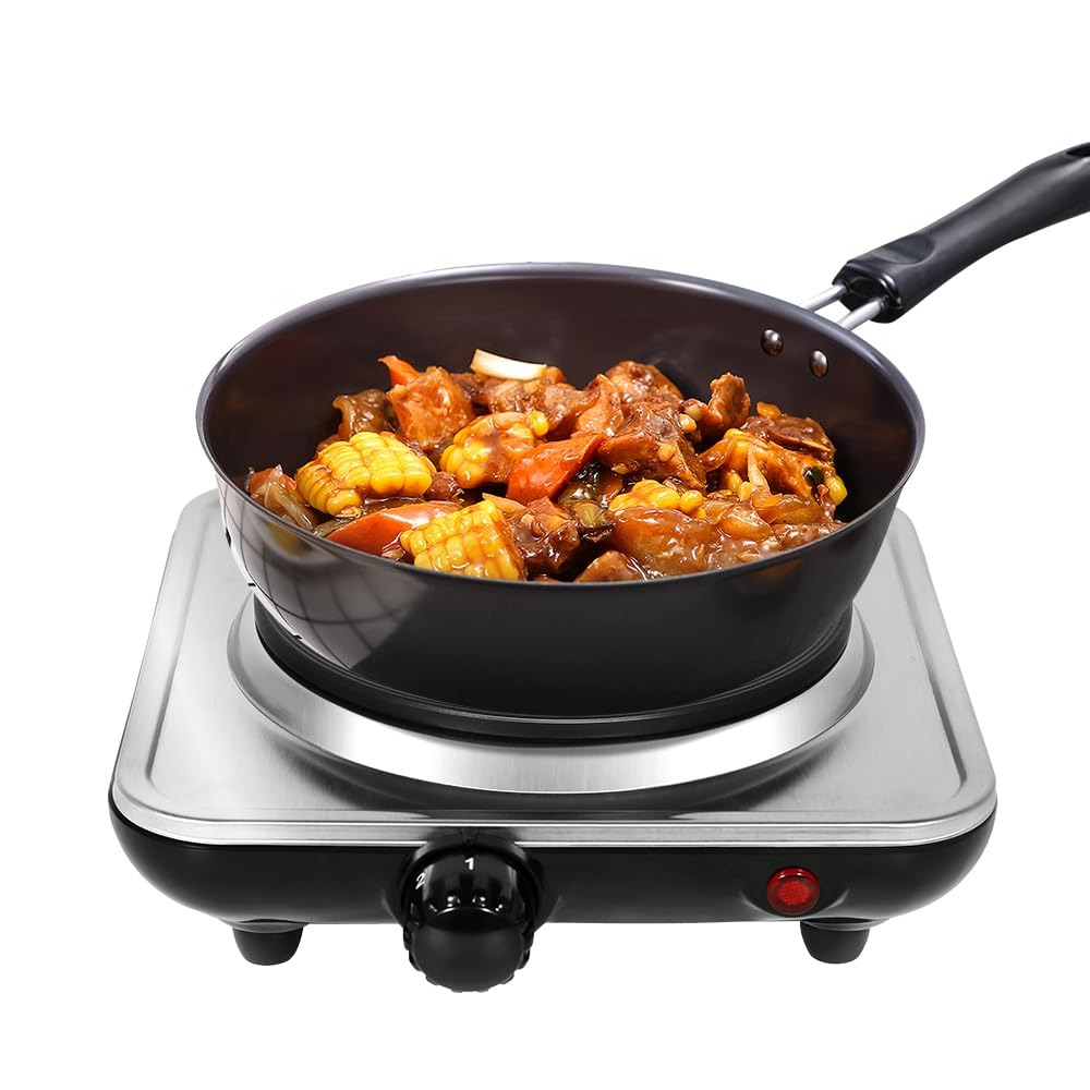 500W-1000W Compact & Portable Hot Plate - Single Burner electric stove for Dorm 1 개
