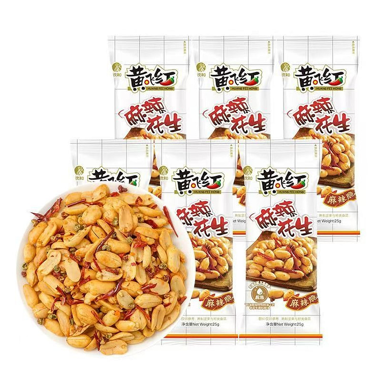 Huangfeihong Spicy Peanuts 25g * 6 packs 6 pack