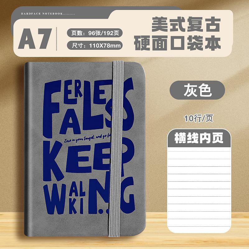 A7 Faux Leather Pocket Notebook – Gray 1 each