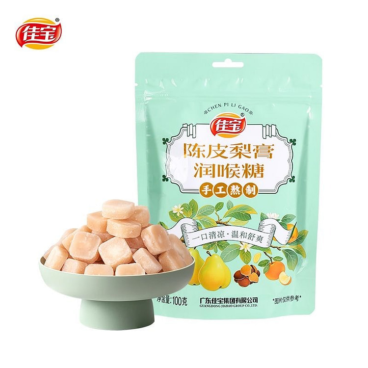 佳宝 陈皮梨膏润喉糖清凉薄荷糖果儿童手工熬制硬糖 100 克