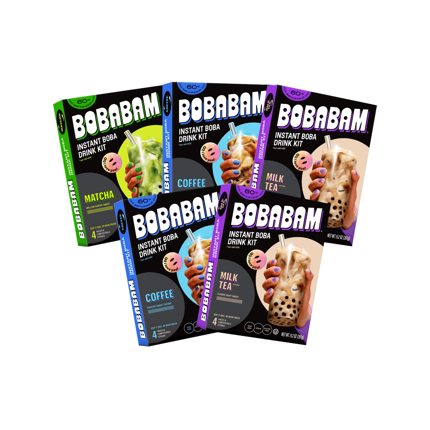 BOBABAM "Pick Me Up" Variety Pack, 5 box