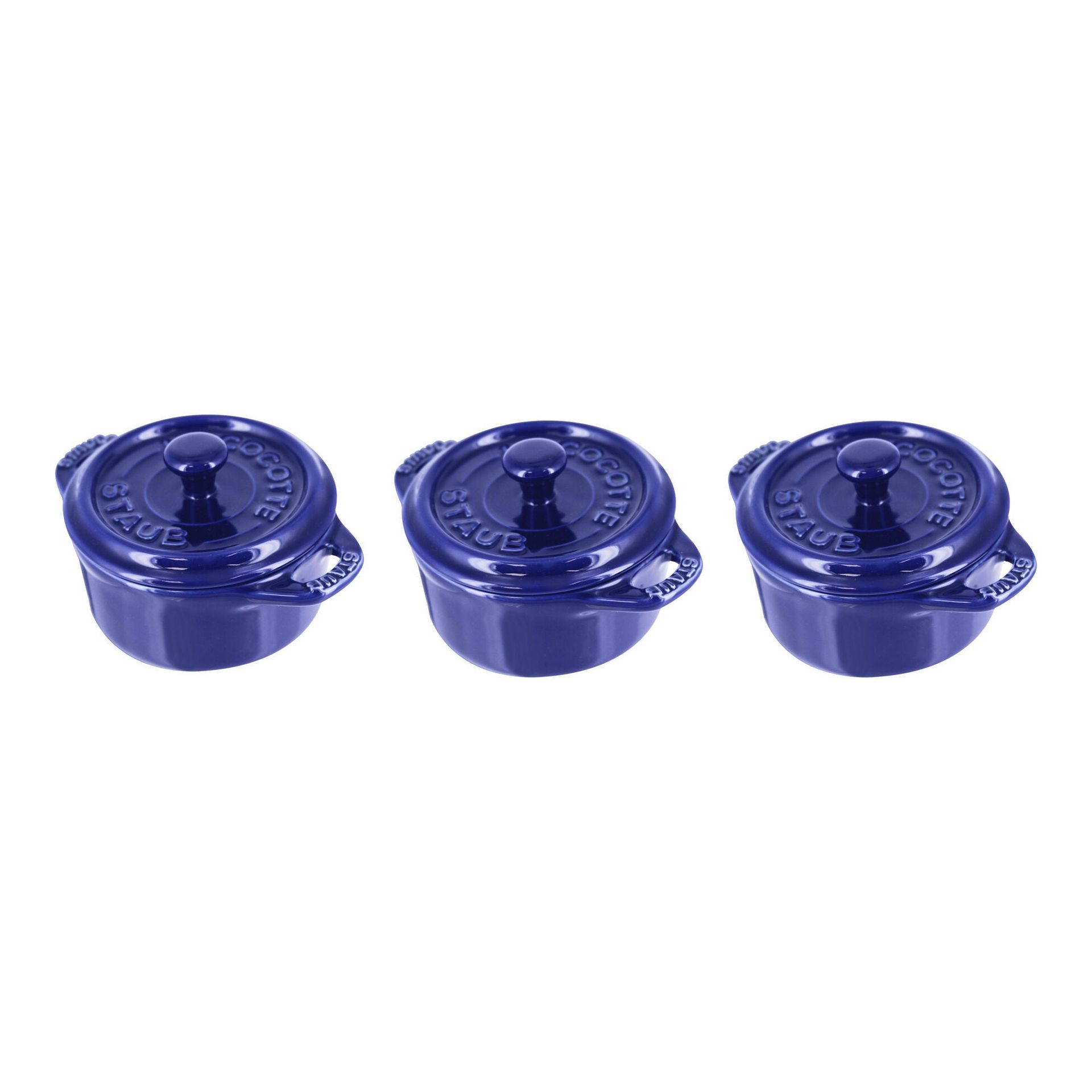 Staub 3-pc Mini Round Cocotte Set - Dark Blue 1 each