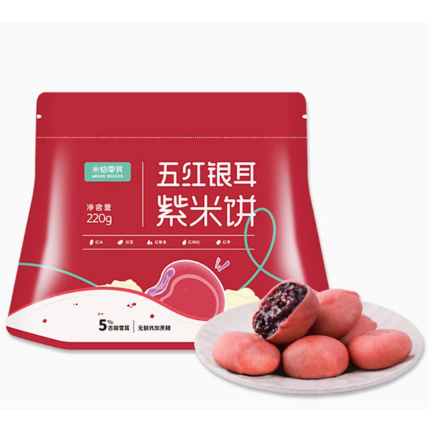 米惦 五红银耳紫米饼220g*1袋