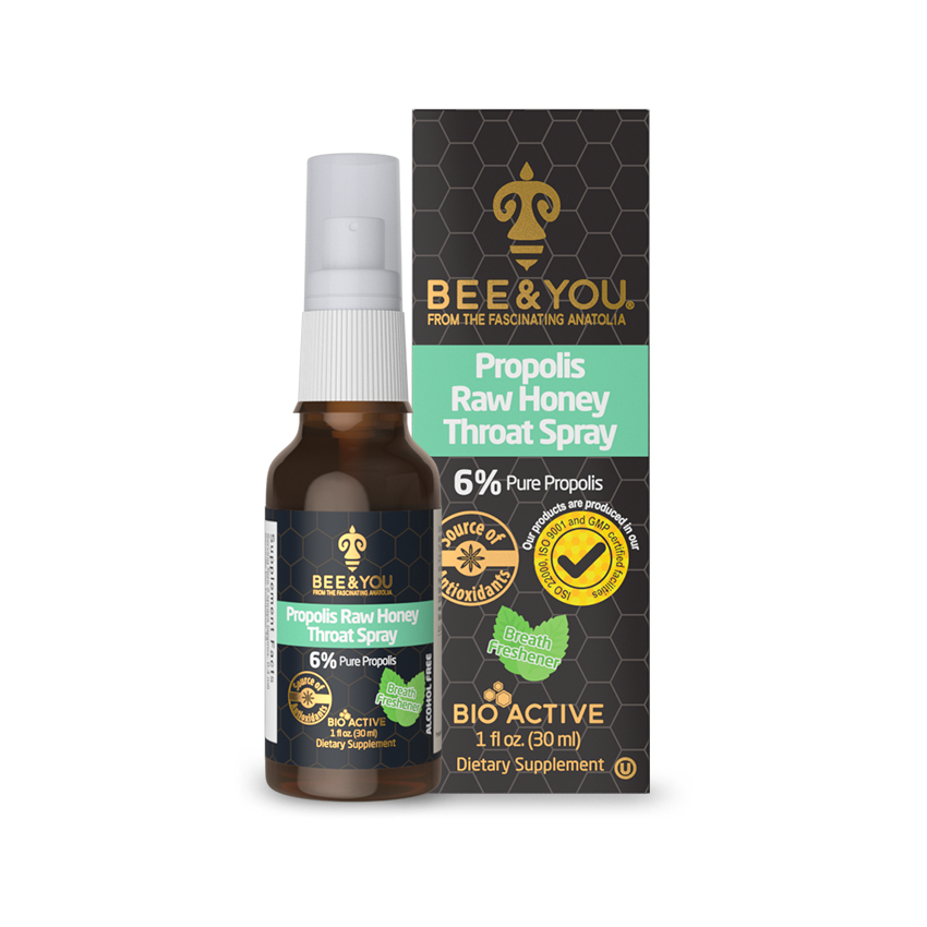 Propolis+Raw Honey Throat Spray 1 ออนซ์ของเหลว