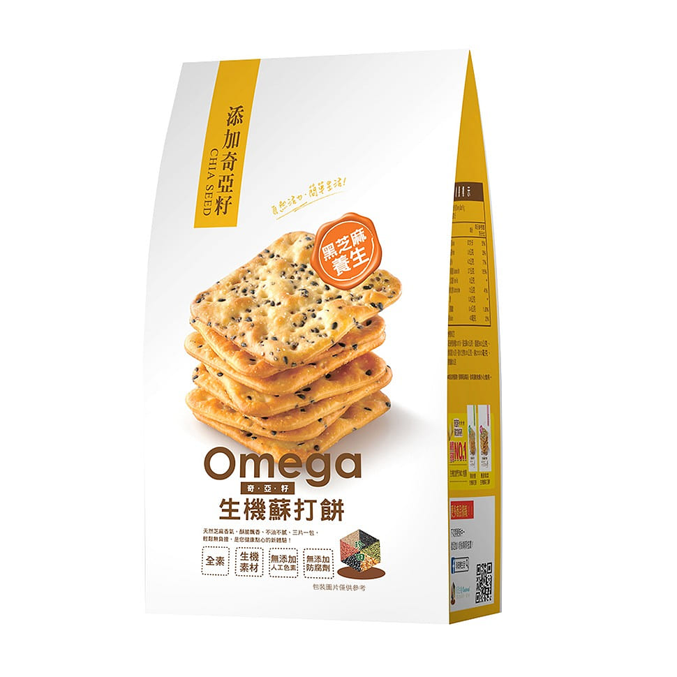 台湾【珍田生机】奇亚籽生机苏打饼黑芝麻 250 克