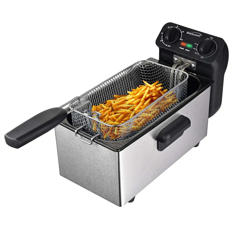 Brentwood 1500W 12-Cup Electric Stainless Fryer 1 can