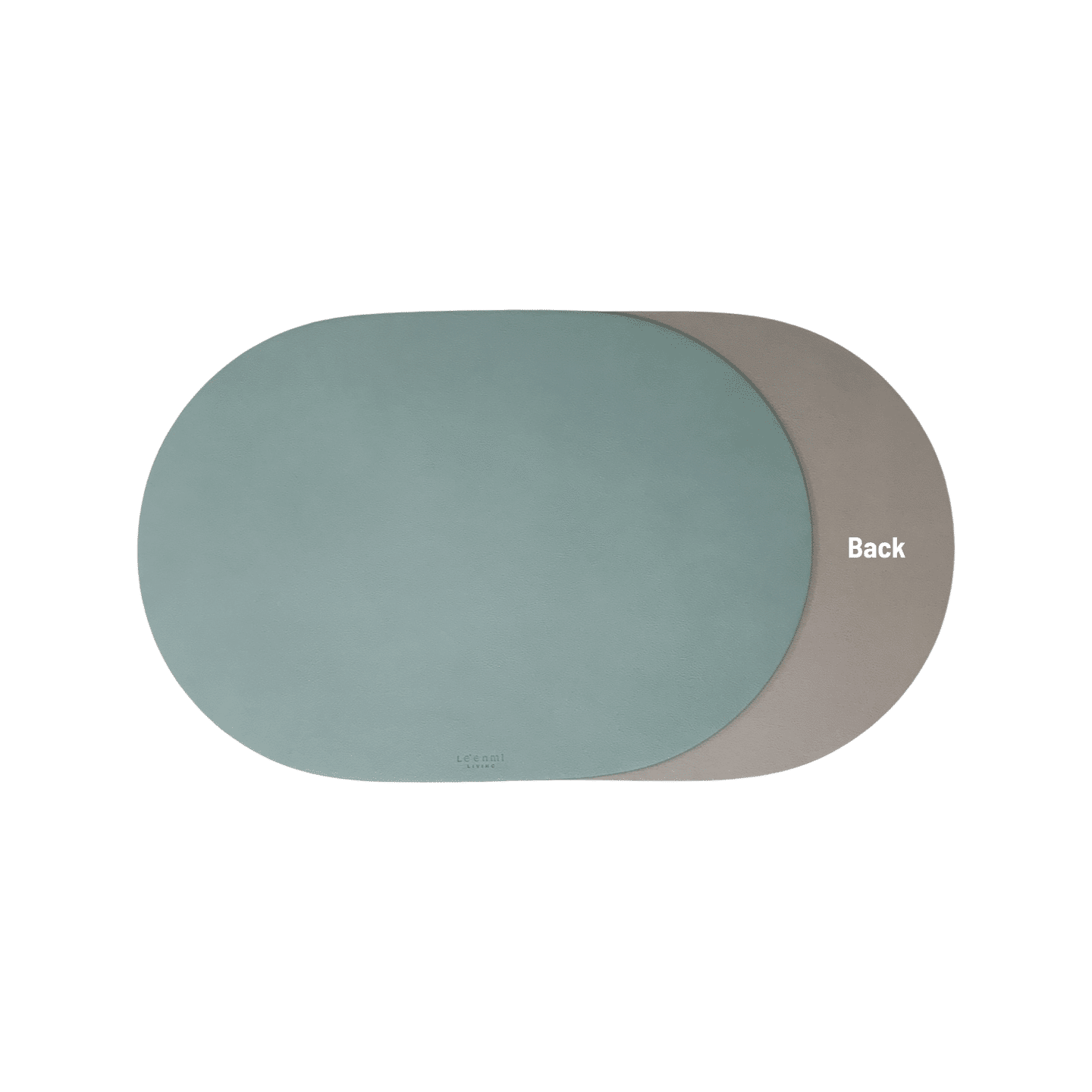 Le’enmi Oval Double-Sided Leather Tray – Mint / Large 1 each