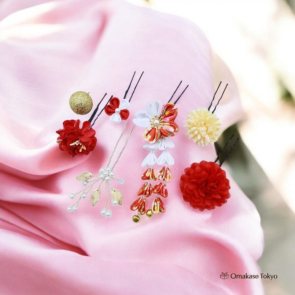 JZOON Tsumami Craft Hair Ornament-Red 160 g