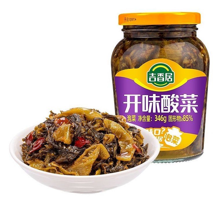 吉香居开味酸菜下饭菜瓶装菜酸菜榨菜咸菜泡菜开味速食 346 克