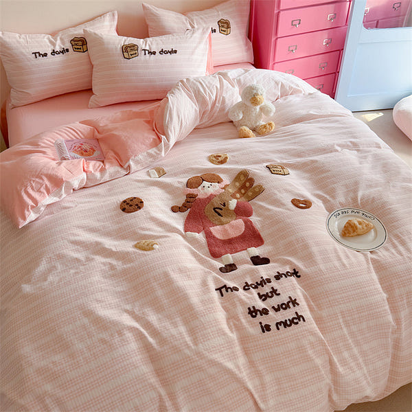 Pink Bliss Bedding Set Twin Size Bakery Dreams