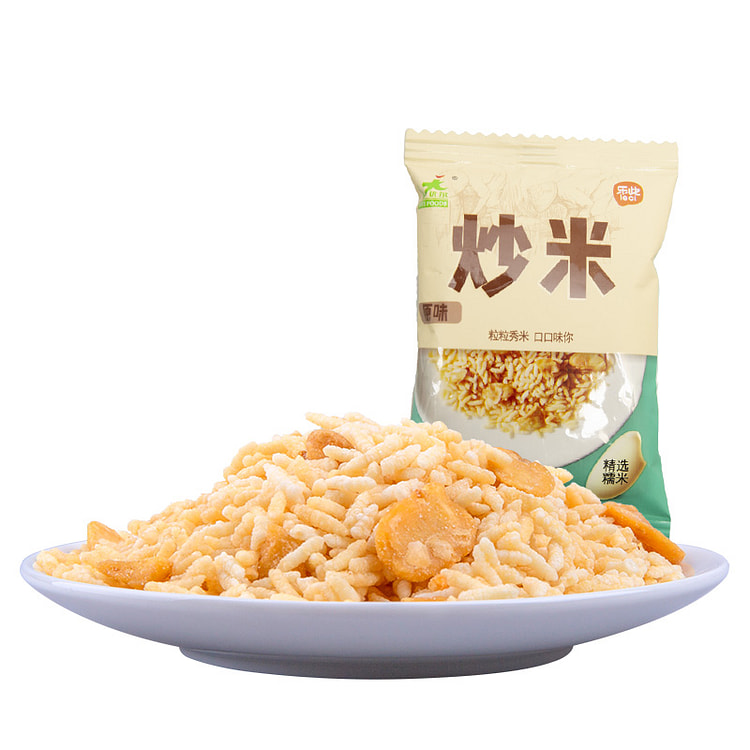 乐此 泰国风味炒米膨化休闲零食原味 480g*1袋