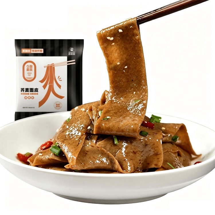 西奥图麻酱荞麦面皮带料包0脂肪面饼非油炸面皮粗粮 100 克