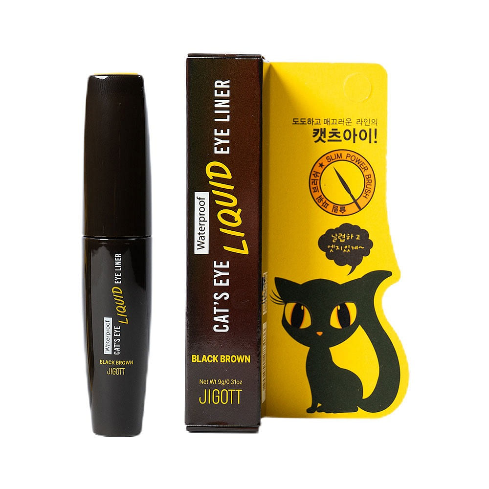 Jigott Cats Eye Waterproof Eyeliner Black Brown 6 g