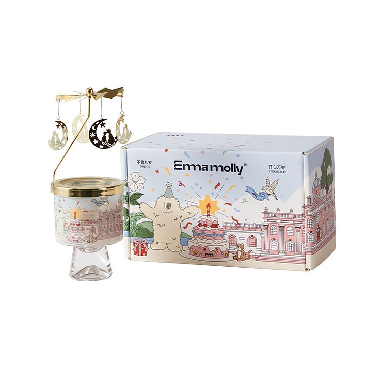 Scented Candle Gift Set with Carousel Lantern