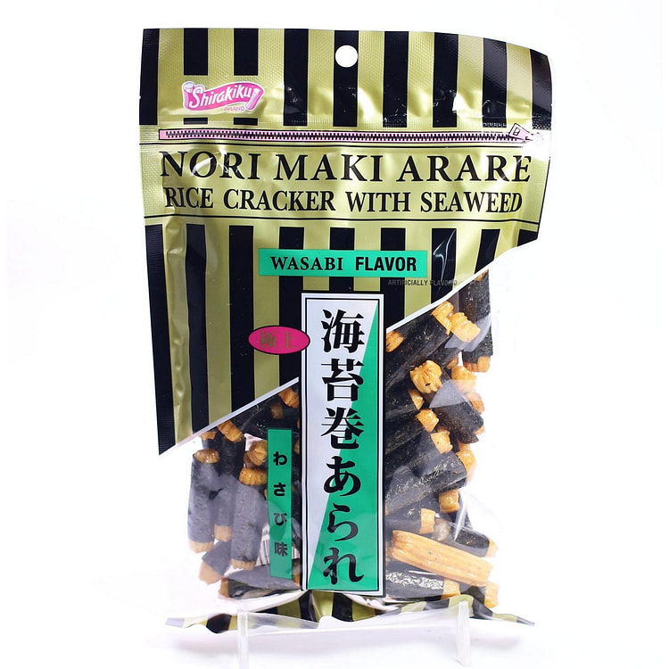 Shirakiku Nori Maki Arare Rice Crackers With Seaweed Wasabi Flavor 3oz