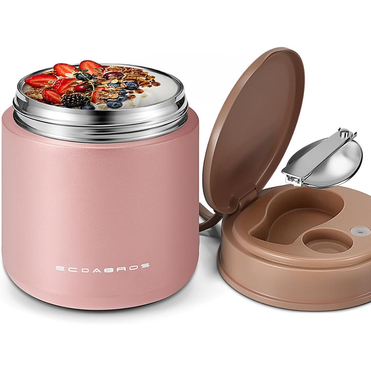 保温食品罐 保温盒 不锈钢材质带手柄勺子 隔热饭盒 1 份