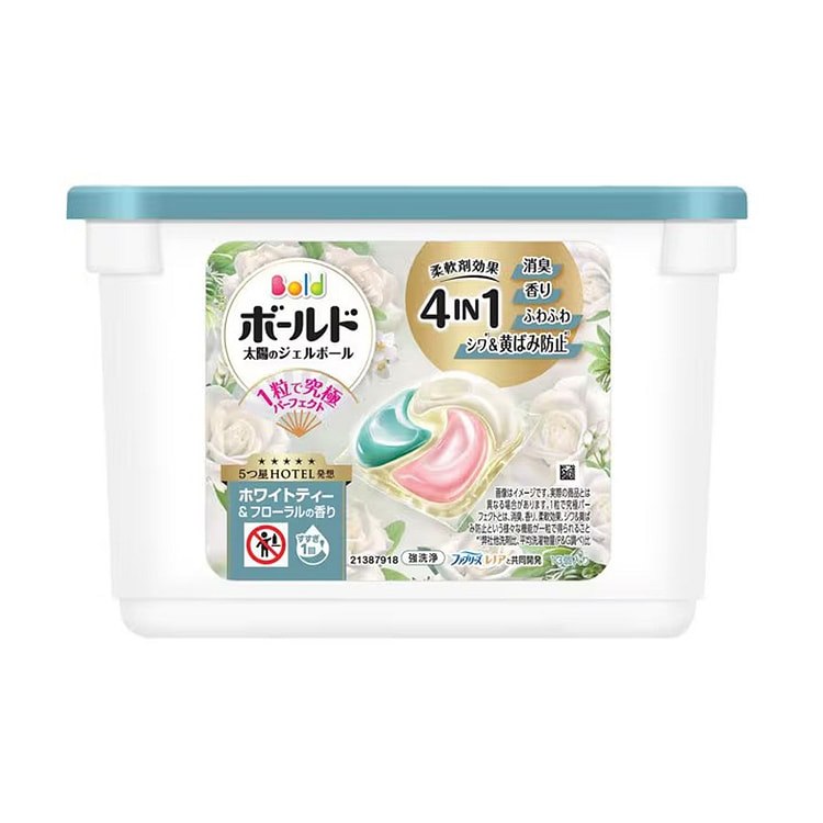 P＆G ボールド ジェルボール 4in1 ホワイトティー＆フローラルの香り 本体 13粒入 1 箱