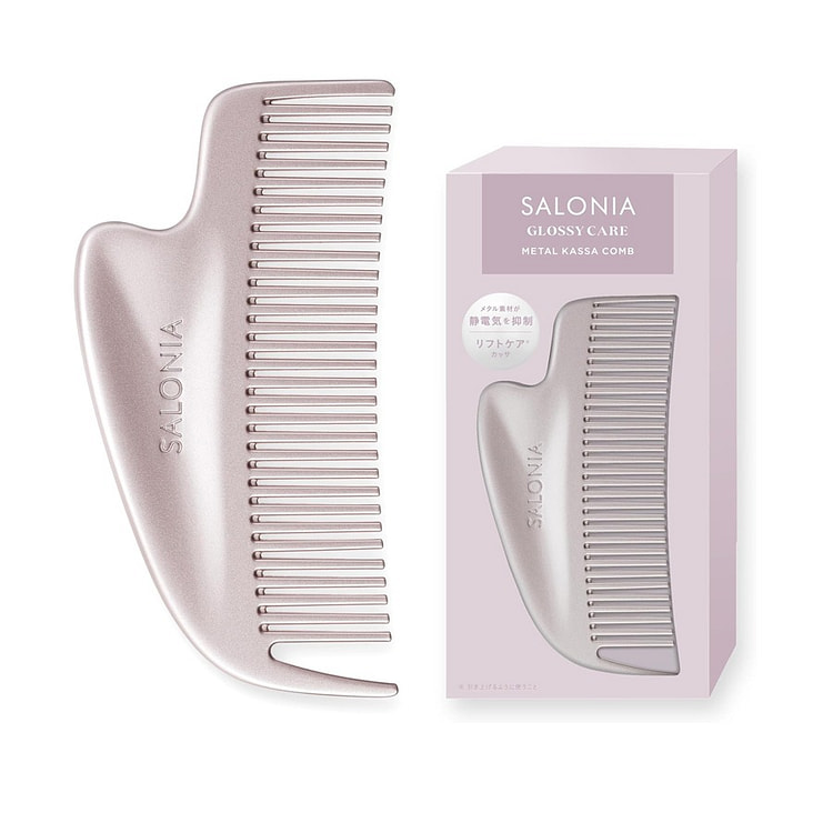 SALONIA Glossy Care Metal Kassa Comb Pink 1 count