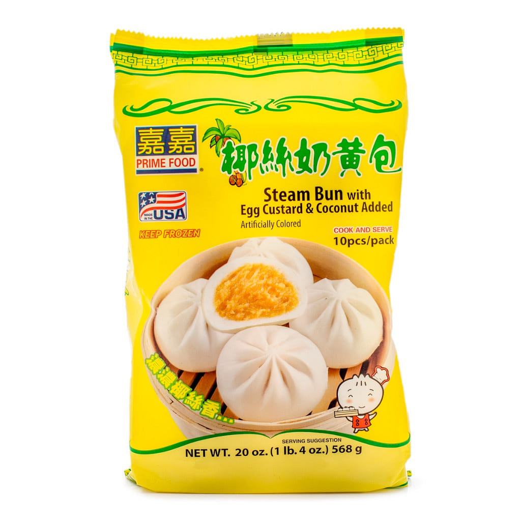 Prime Food Steamed Bun with Egg Custard and Coconut 10pcs, Frozen 568 g
