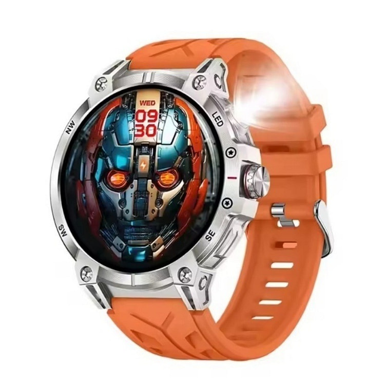 LED flashlight BT call sports smartwatch orange