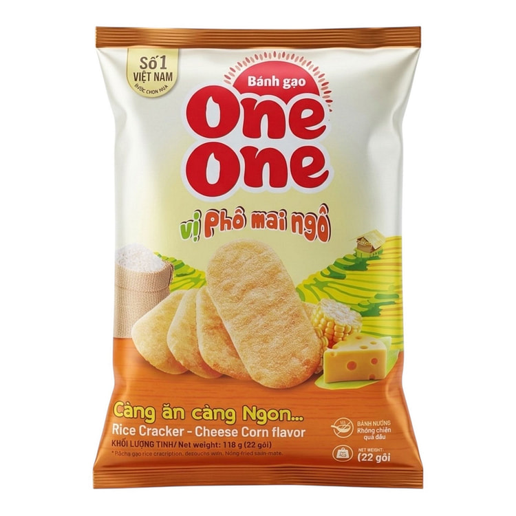 [OneOne] Cheese Corn Rice Cracker Banh Gao Pho Mai
