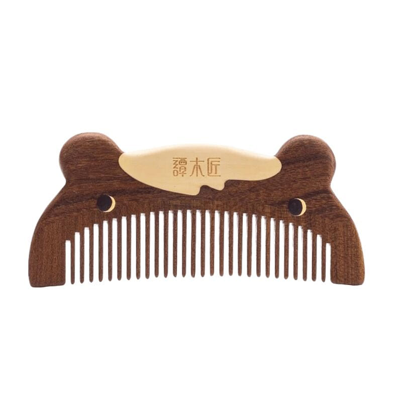 tanmujiang Funny Bear wooden comb 1 count