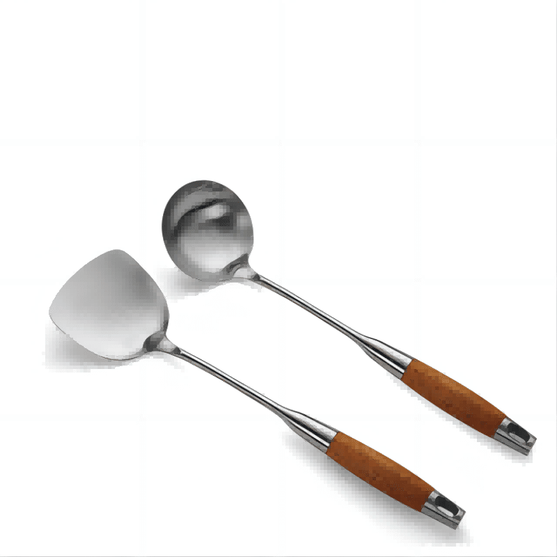 Qing Exhibition Chinese-style Wooden Handle Series Porridge Ladle 304# 1 count
