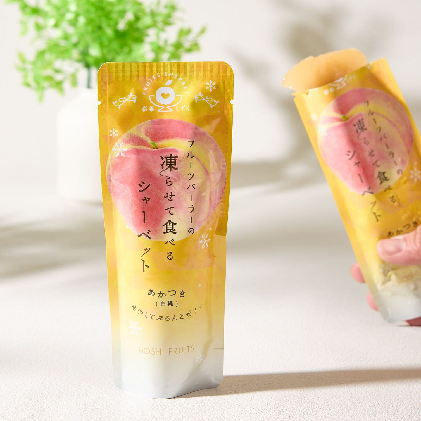 Hoshi Fruits Frozen Sorbet Jelly - White Peach 85 g