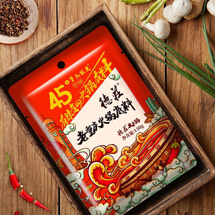 德庄老重庆火锅中辣底料干香锅 150g*1袋装