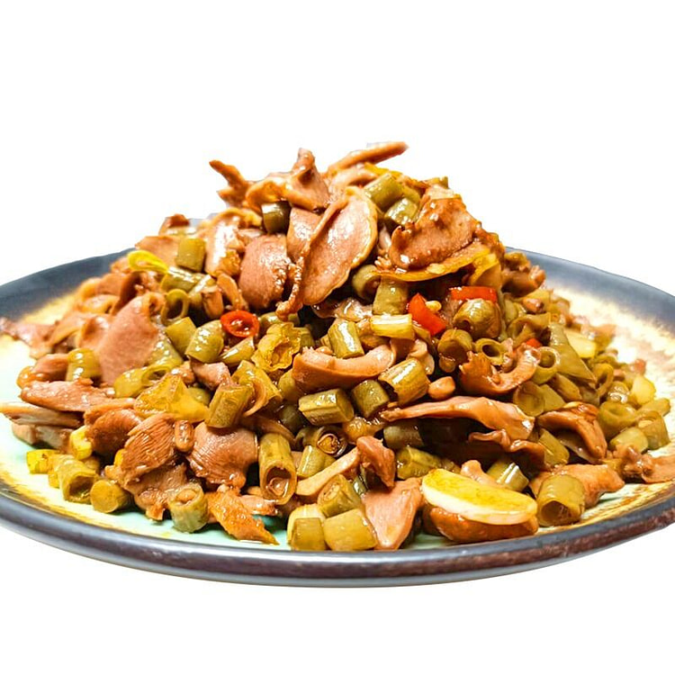 Stir-Fried Chicken Gizzards with Pickled Long Bean