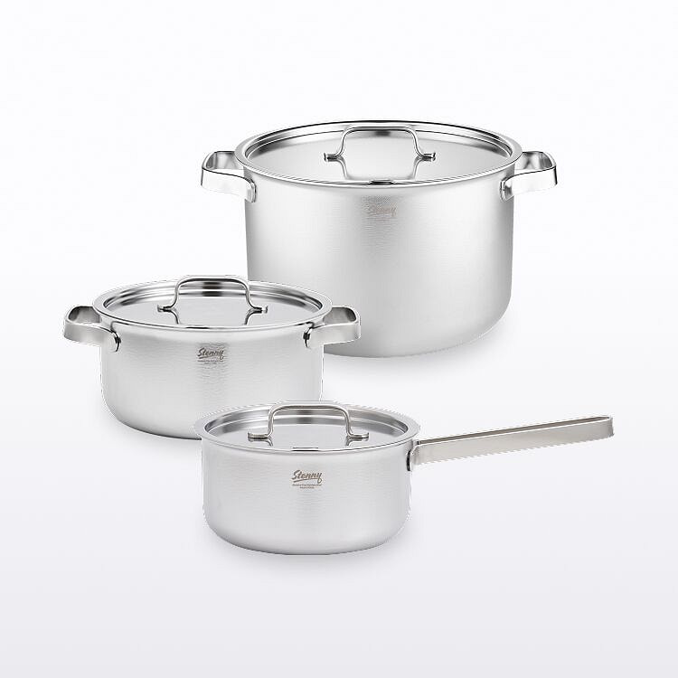 Non-Exhaustive 5-Layer Stainless 3Pcs Gompot Set 4800 g