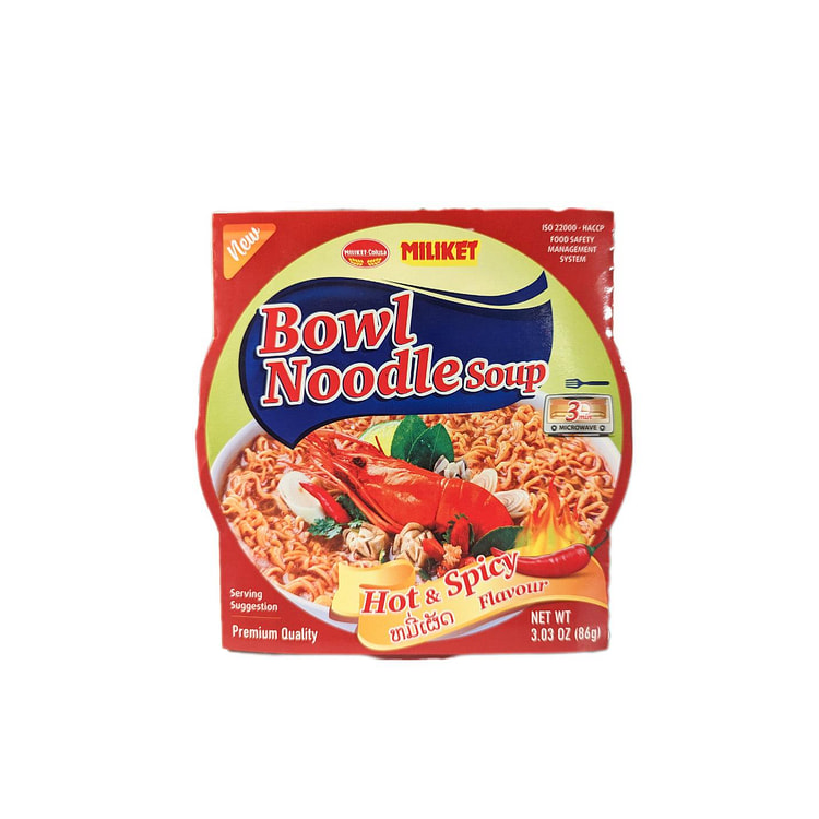Miliket Bowl Noodle Soup Hot & Spicy Flavor