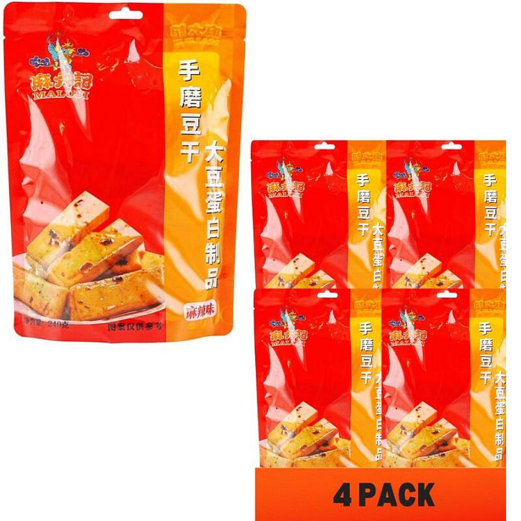 240g*4袋 麻六记 手磨豆干 豆腐干 麻辣味