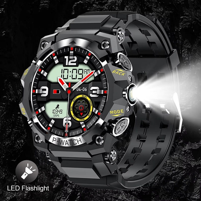 LED flashlight men’s smart watch multi sport watch 1 each