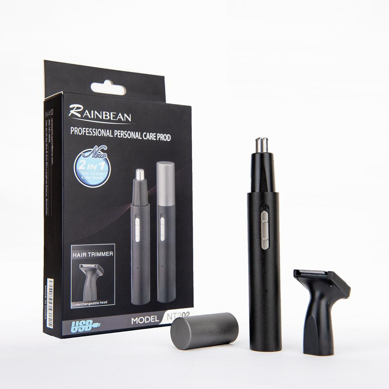 Men’s charging 2-in-1 nose hair knife sideburns knife waterproof 1 each