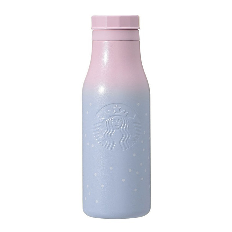 星巴克 不锈钢logo蓝粉色渐变保温杯 473ml