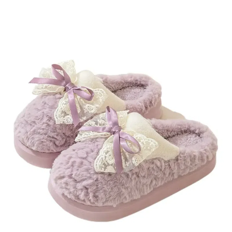 Multi-Color Autumn And Winter Cotton Slippers -purple 40-41 (Smaller Size) 1Pair 1 each