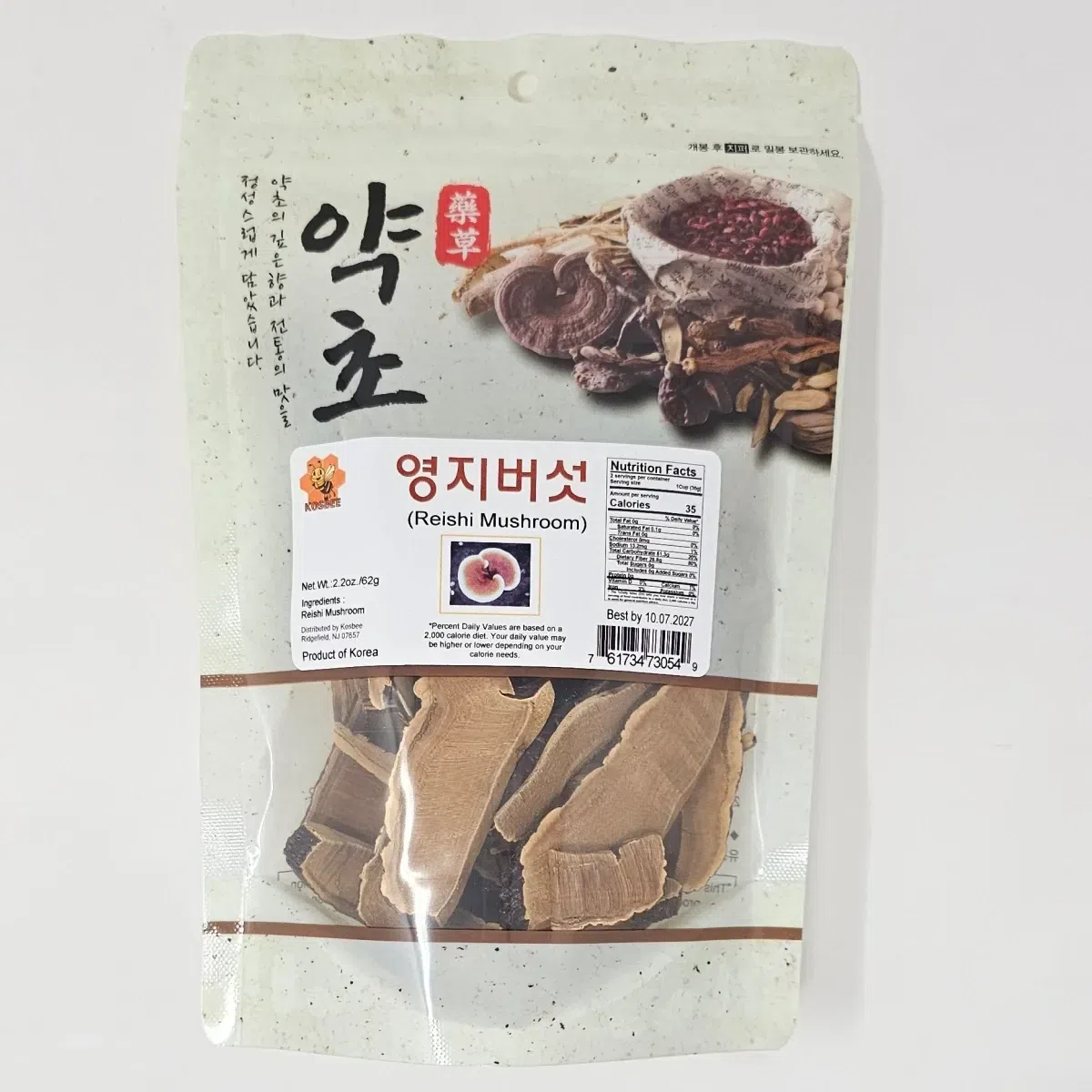 KOSBEE Premium Korean Reishi Mushroom (2.18 oz) 1 ส่วน