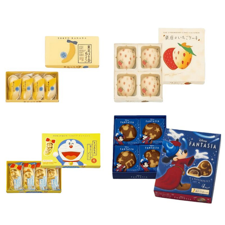 东京香蕉米奇x多啦A梦组合4种口味组合装 共16枚