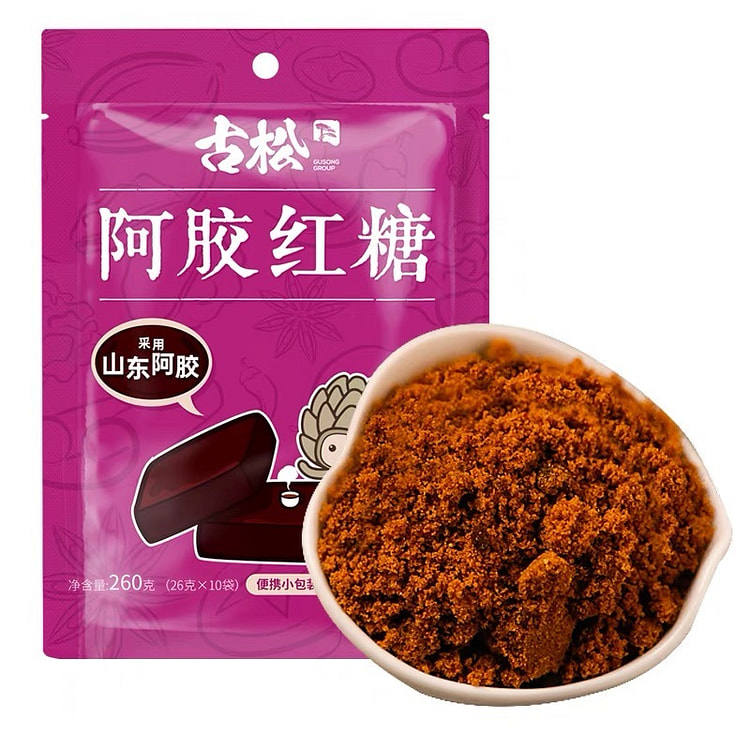 【古松】阿胶红糖  月子阿胶红糖 女生冲饮调味 10小包/1袋 共