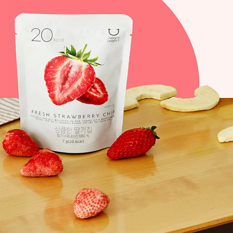 Korea Oliveyoung Organic dried fruit. Sweet and sour dried strawberry7g*1 1 each