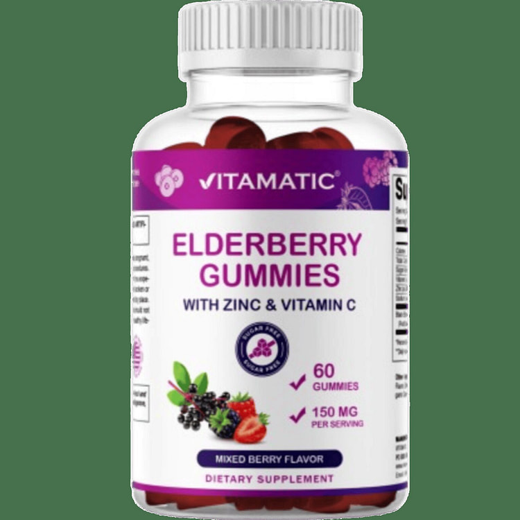 Vitamatic Elderberry Gummies with Vitamin C & Zinc 1 each
