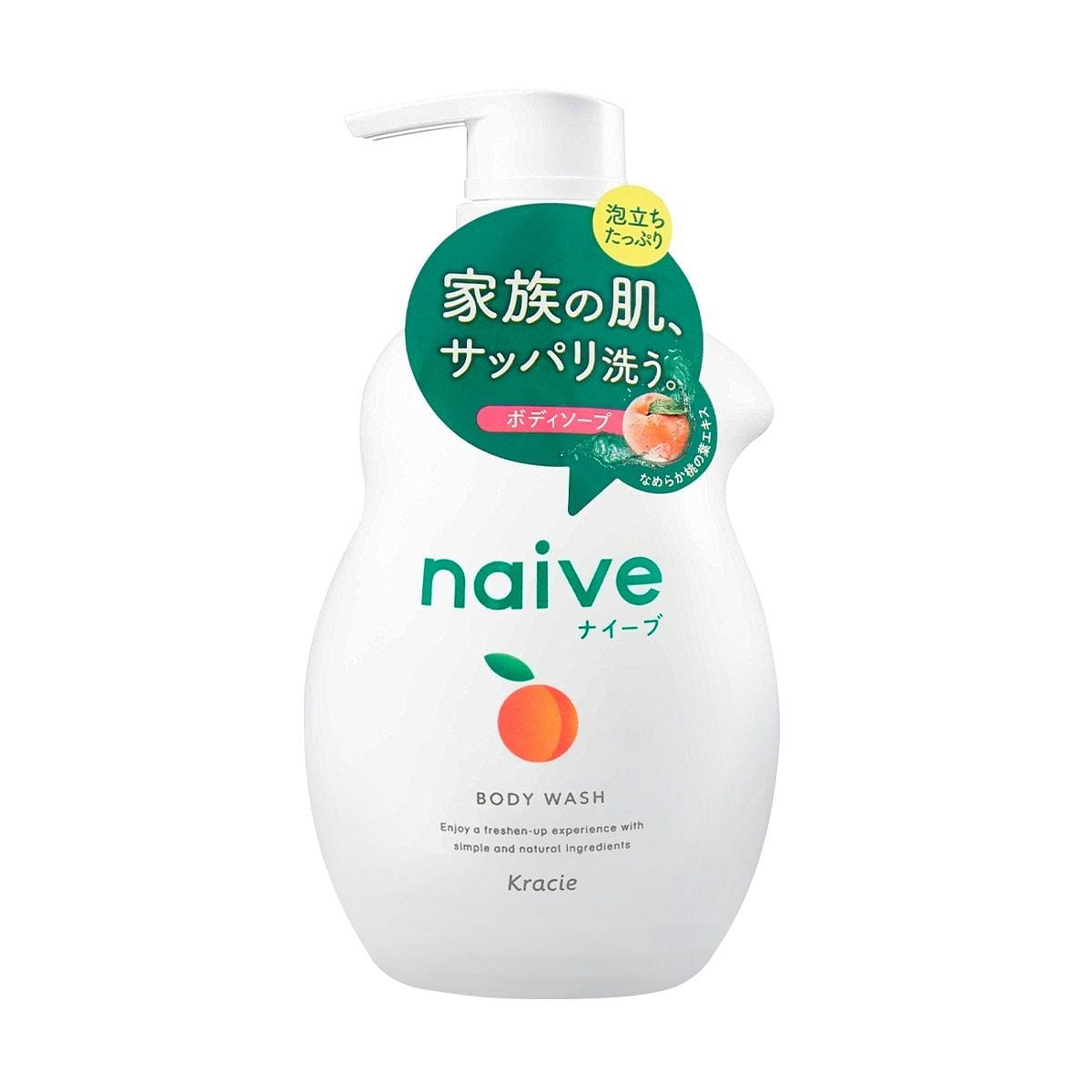 Kracie Naive Body Soap Peach Pump 530 ml